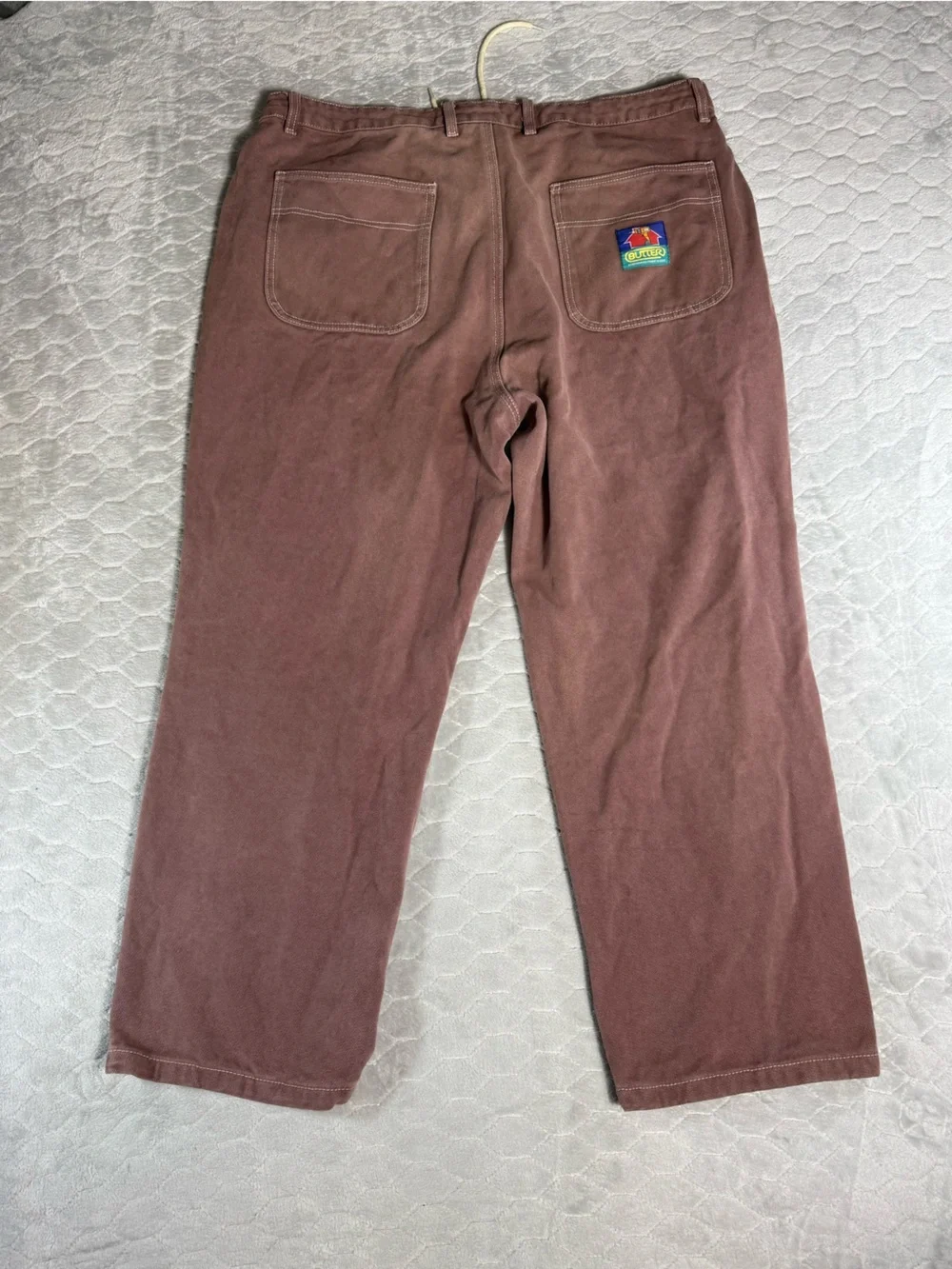 Butter Goods Baggy Double Knee Canvas Pants Brown Size 38 Skater Wide Leg